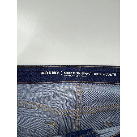 Old Navy Super Skinny Mid-Rise Women's Jeans Size 16 Regular Dark Wash Stretch - Picture 8 of 12
